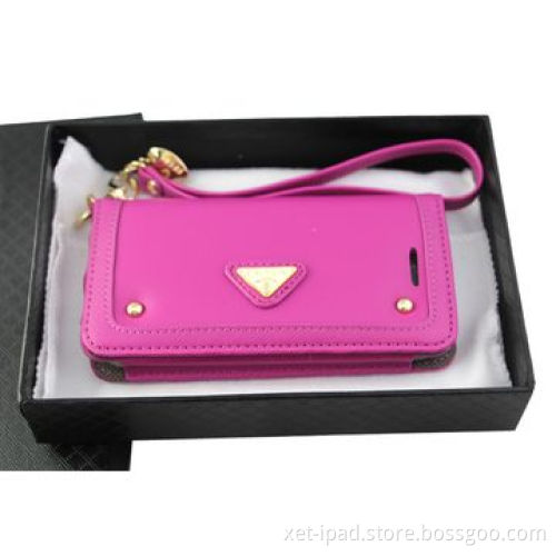 Custom PU leather wallet cases for iPhone 5/5S, card pocket, smart view window, mirror